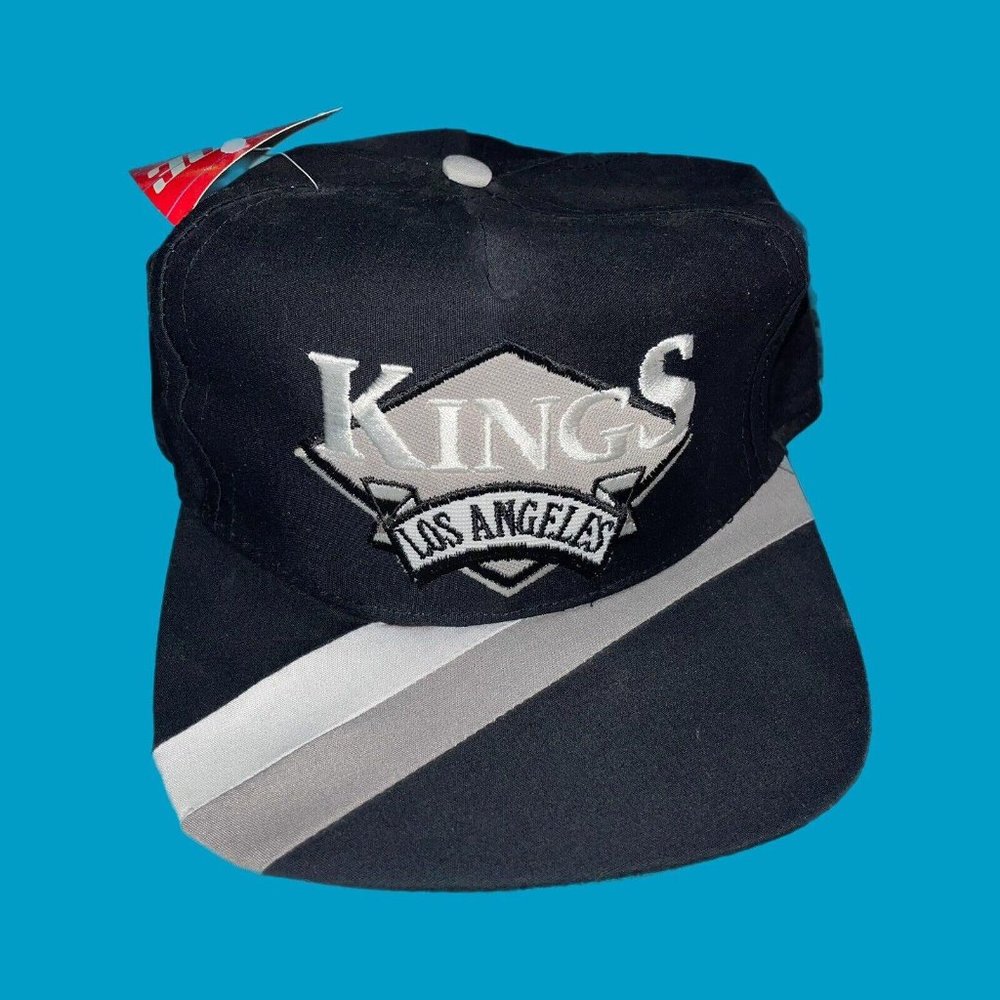 Vintage Los Angeles LA Kings Logo NHL Hockey Pro Side Black Snapback Hat Cap NWT